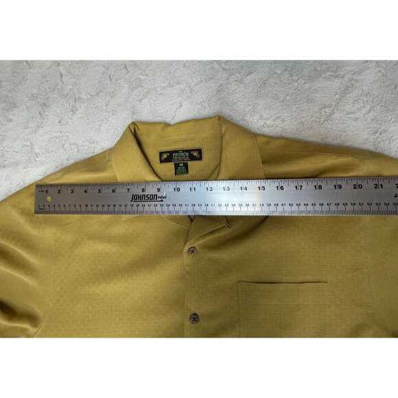 The Patron Tequila Collection Men's Camp Shirt Short Sleeve Silk Medium Gold - Picture 4 of 7